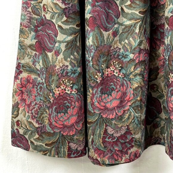 Vintage Inseparables Skirt Sz 12 Multi Floral Tapestry Elastic Waist Maxi 90's - Picture 4 of 9